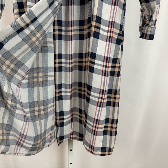 Marquis Medium Plaid Wrap Long Sleeve Academia Dress Preppy Clueless - Picture 4 of 9